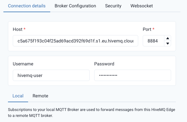 HiveMQ Edge Bridge Config