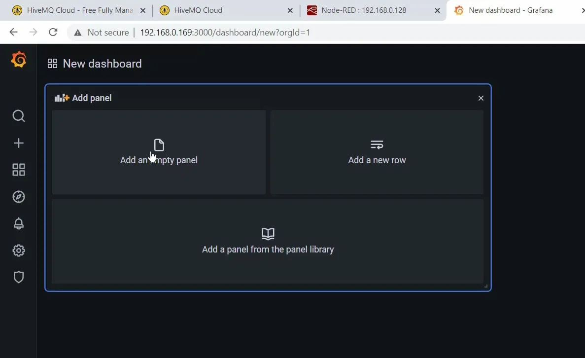 Add new panel and configure the panel