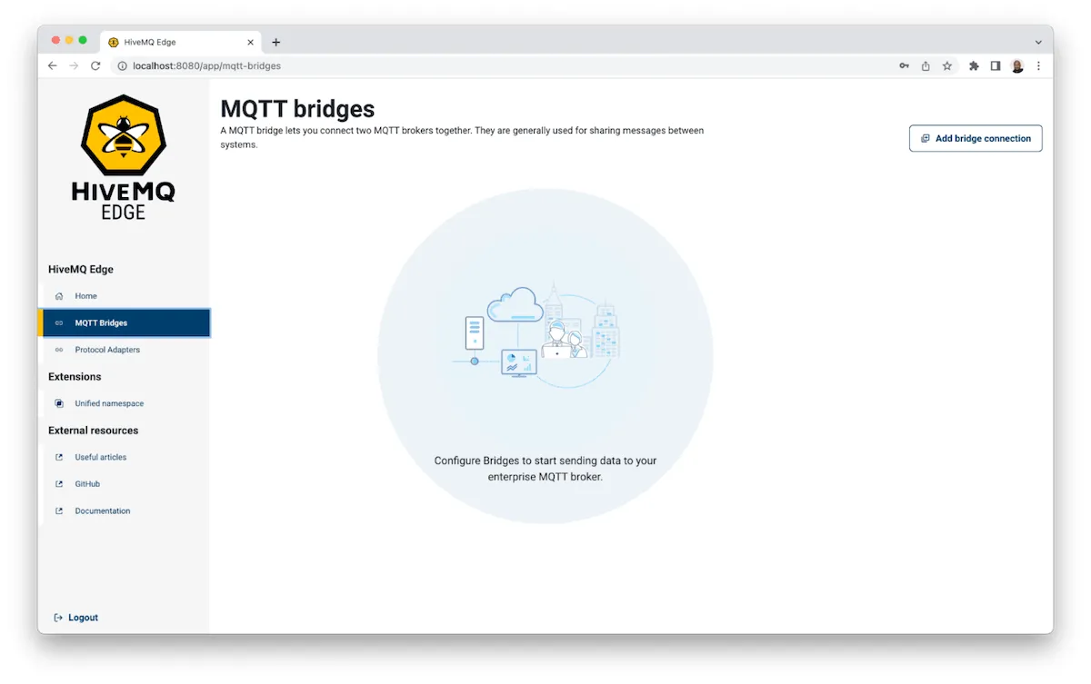 Choose ‘MQTT bridge’ from the side panel