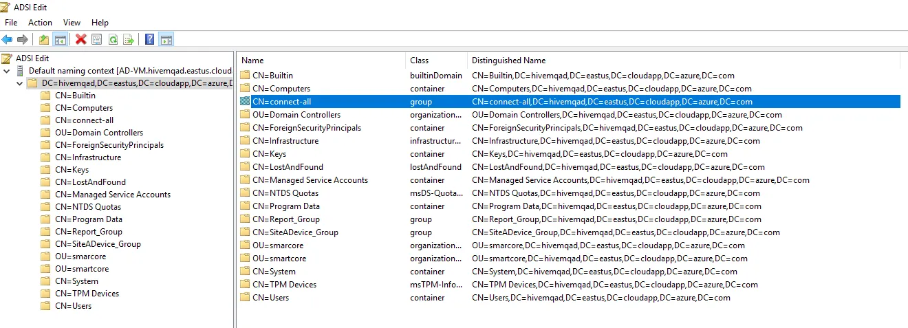 look up the DN for any user or group using the “ADAM” tool in windows or ADSI Edit