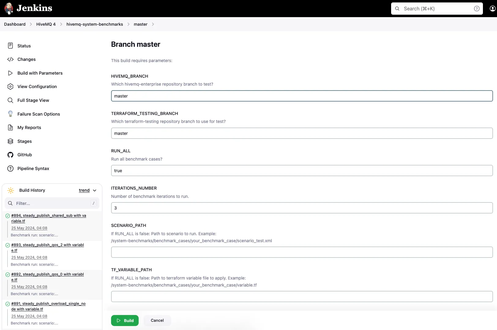 Jenkins for Automate System Benchmarking