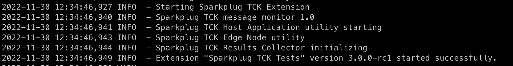 Verify the TCK extension is loaded