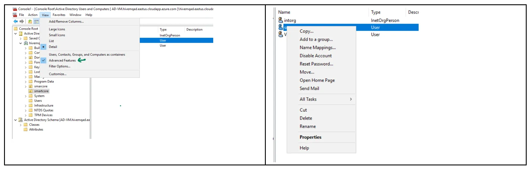 “Advanced Features” in Microsoft Management Console (MMC)