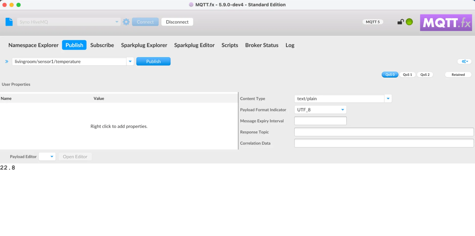 MQTT.fx No Local Option