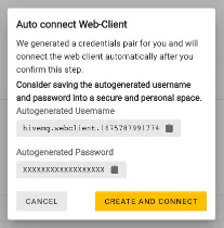 Auto connect Web Client GUI Pop-up