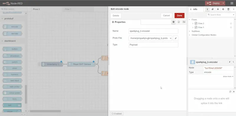 Double click on the Sparkplug in the called node Double click on the Sparkplug in the called node