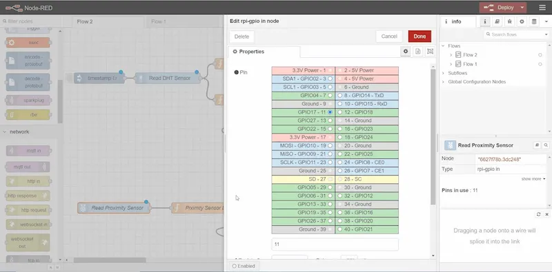 Raspberry Pi specific nodes to read the GPIO pin Raspberry Pi specific nodes to read the GPIO pin
