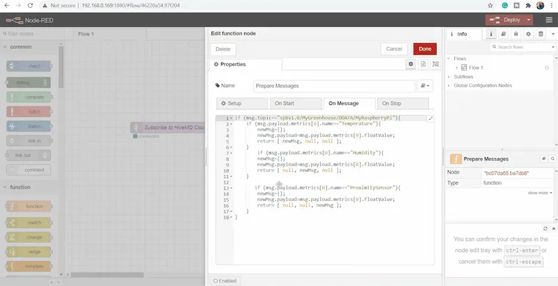 Go to the function block to filter through the messages Go to the function block to filter through the messages