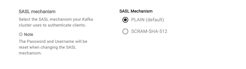 two different SASL mechanisms for connection security