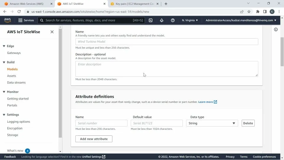 Specifying details of the model in AWS