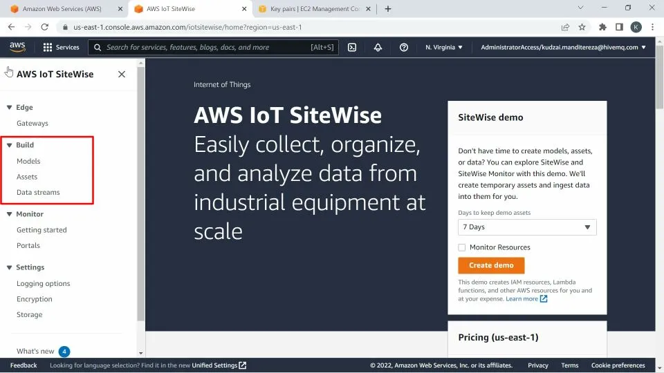 Build Section on AWS IoT SiteWise
